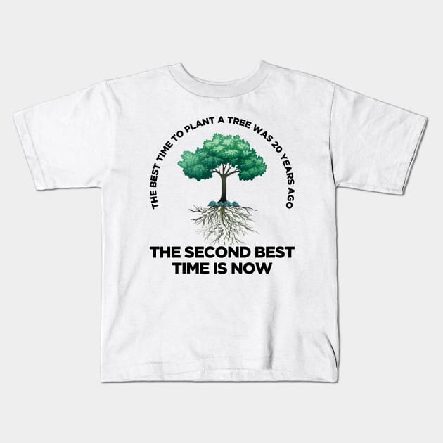 Timeless Arbor: Plant Today's Tree Kids T-Shirt by vk09design